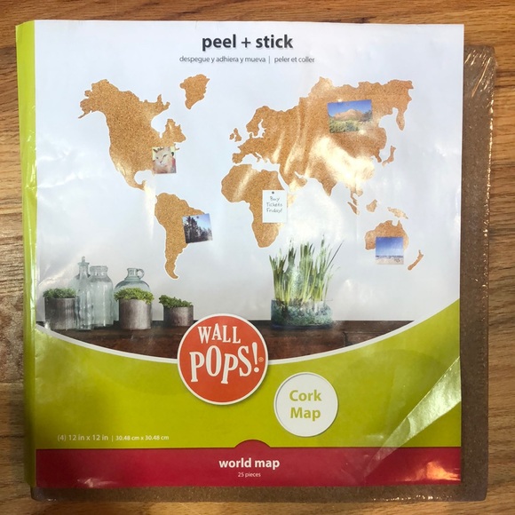wall pops! Accents Peelstick Wall Pops Cork Map Poshmark
